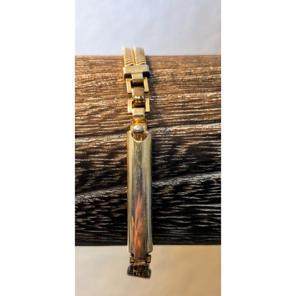 Vintage 40s Forstner 12K Gold Filled ID Double Square Snake Chain Bracelet